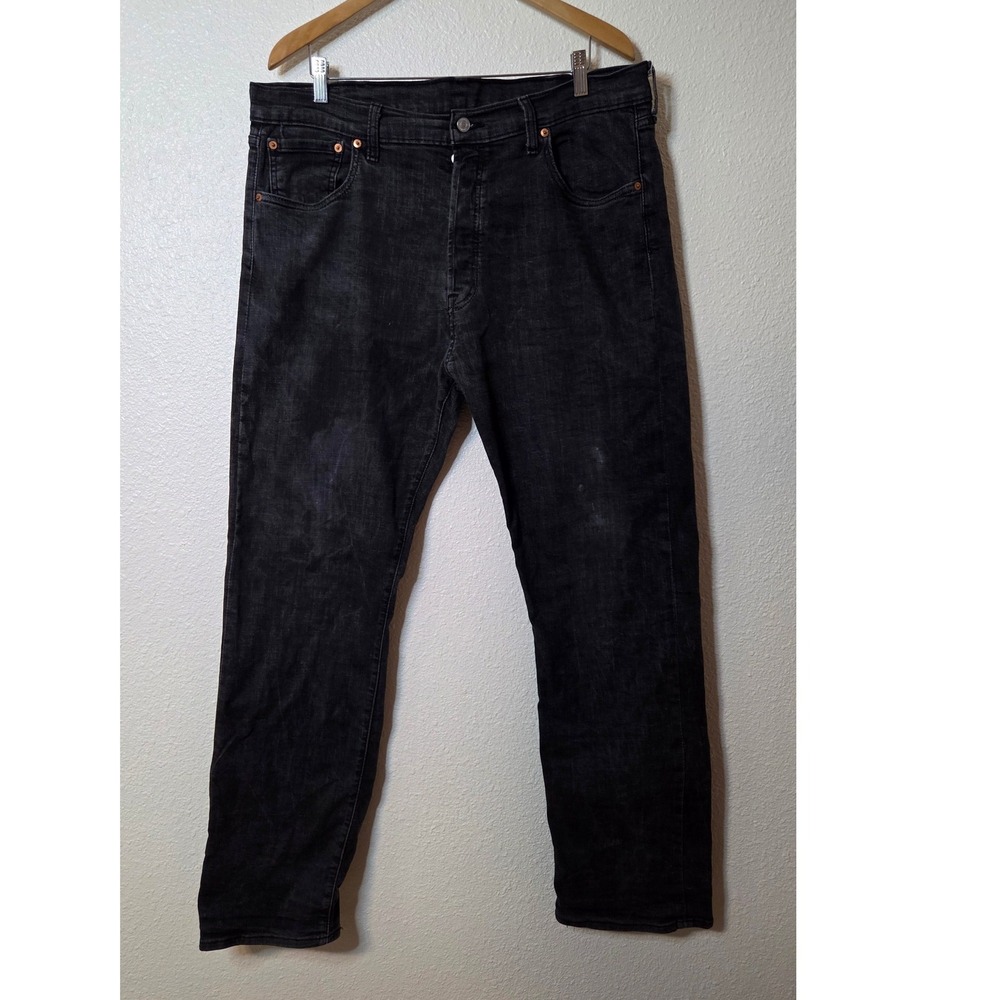 Levi's 501 Button Fly Jeans Men's 40x34 Black Wash Straight Leg Denim